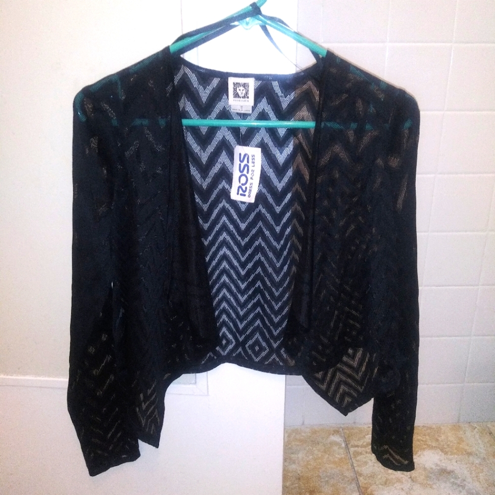 Black Anne Klein Sheer Half jacket
